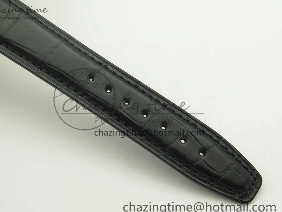 MIROTIME 0105 Supportive Portofino Automatic SS AF 1:1 Best Edition White Dial on Black Croco Leather Strap A 7184